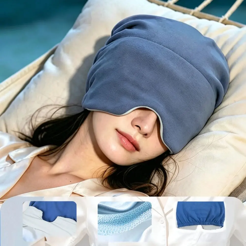 Full Coverage Sleeping Hood Weighted Eye Mask Soft Plush Head Warmer For Travel Nap Home Rest Relaxation Shade