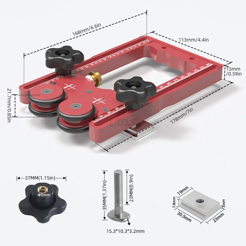 Adjustable Bearing Roller Feather Board Carpentry 18-180mm Table Saw Jig Aluminum Feather Loc Board Anti Rebound Safety Feeder