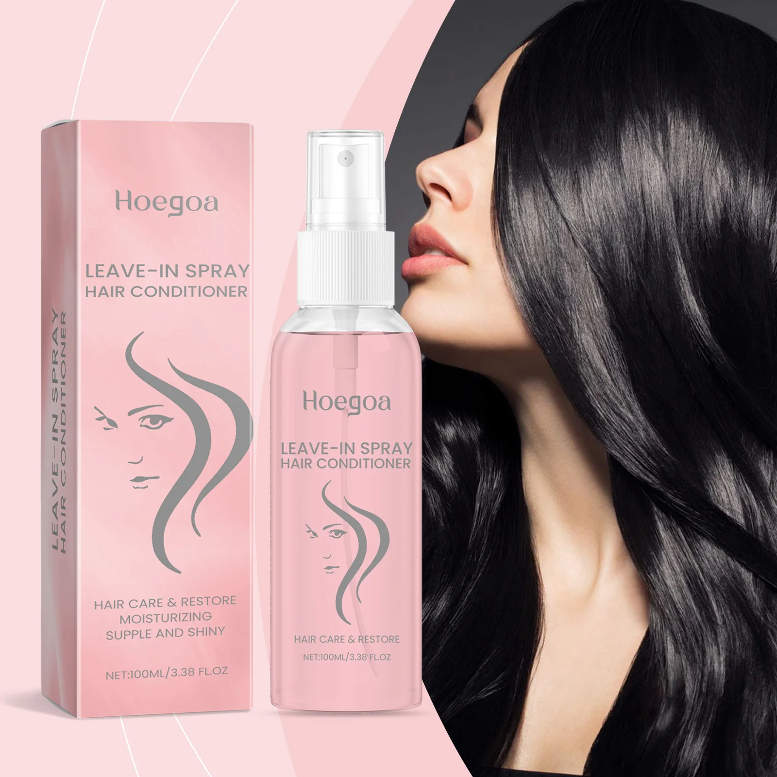 

Спрей-кондиционер для волос без смывания, нежный, питательный, для кожи головы, против пушистости и секущихся кончиков, ежедневное увлажнение, 100 мл