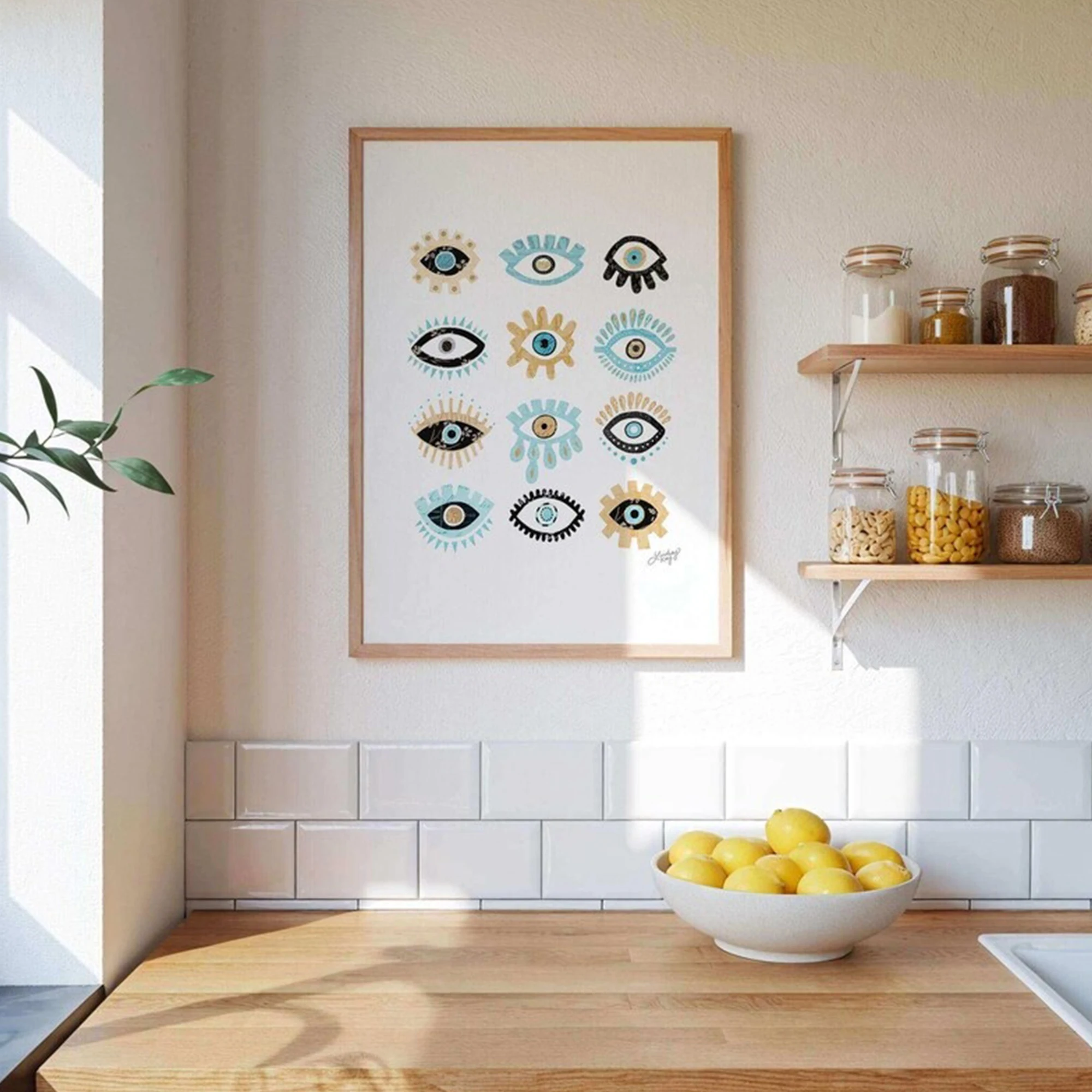 Modern Colorful Evil Eyes IllustrationWall Art Print Canvas Painting Poster Picture For Living Room,Bedroom Home Decor