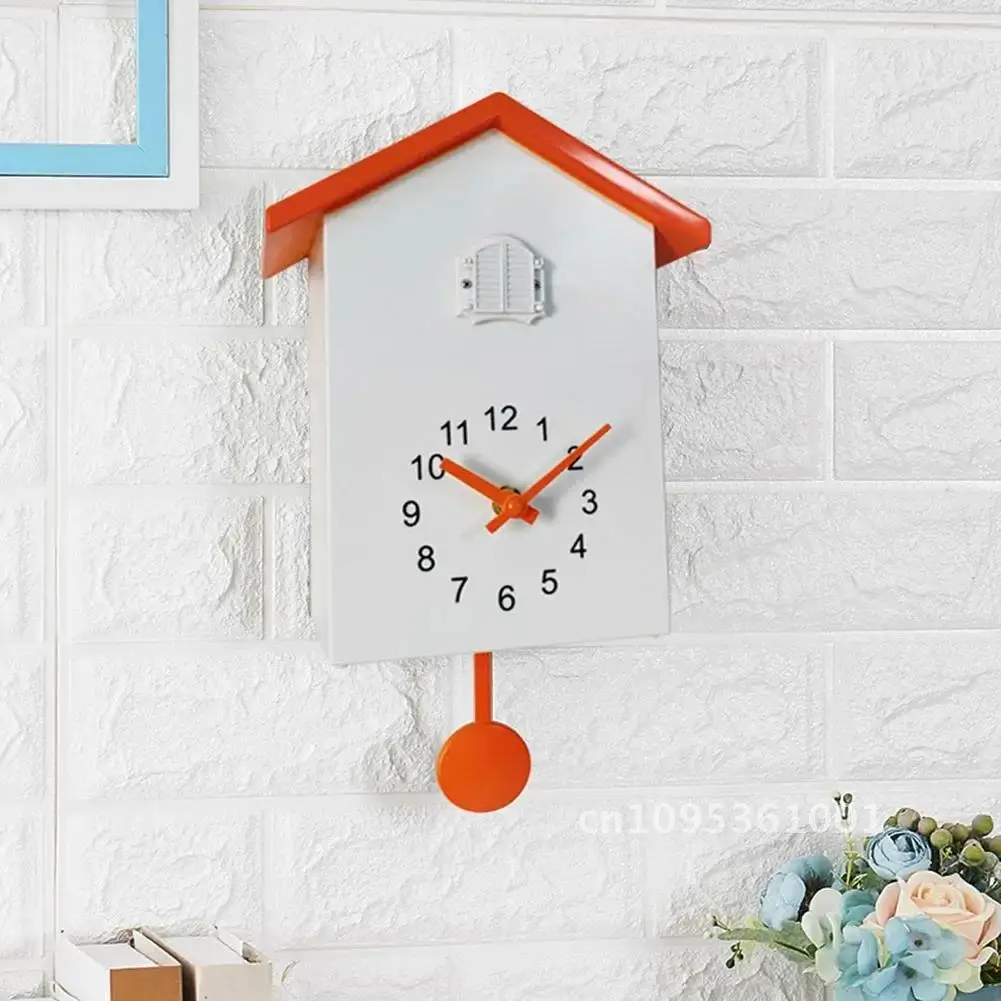 Cuckoo Wall Clocks Fashion Creative Pendulum Clocks Birds House Kitchen Room Clock For Cuckoo Wall Living Battery Powered Sound