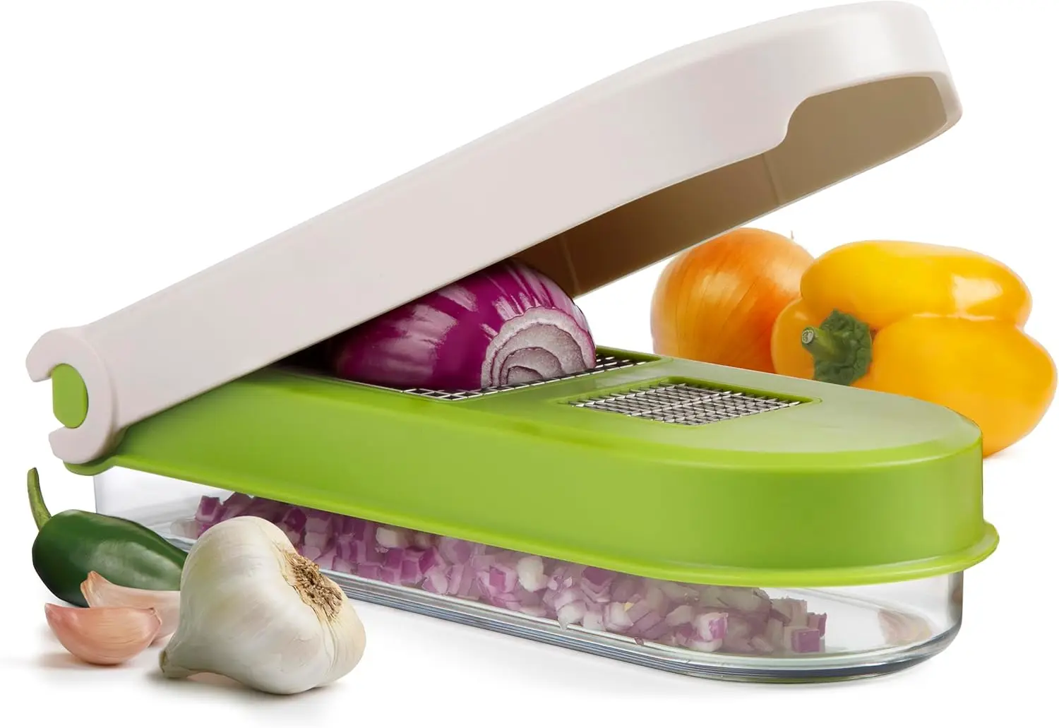 

Manual Vegetable Chopper for Quick Dicing, Mincing & Slicing - Easy to Use, BPA-Free Kitchen Tool