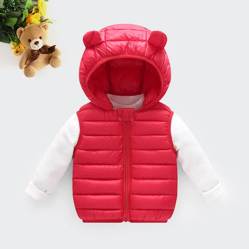 Gilet caldo per bambina e neonato Gilet in cotone per bambini Abbigliamento autunnale e invernale per bambini Giacche con cappuccio per bambini 1-6 anni