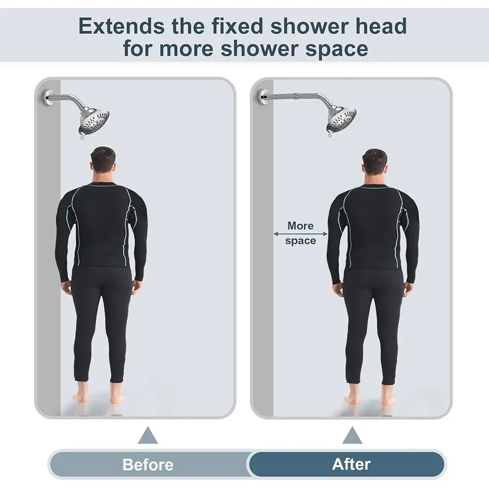 New Stainless Steel Shower Extension Rod Round 6 Inches Extension Tube Shower Extender