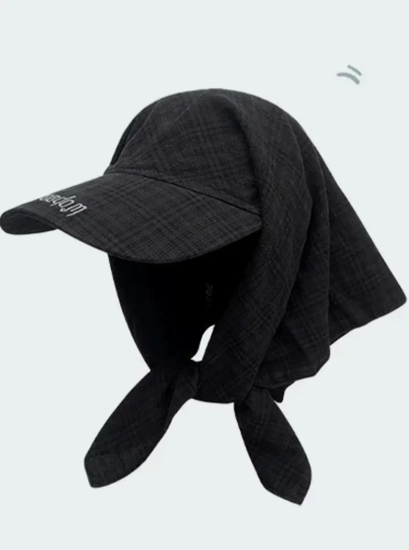 Outdoor Camping Style Sun Protection Hat Jennie Scarf Hat Small Sweet Sunscreen Tie Hat Wide Brim Hat Mesh Cap Lace Cap
