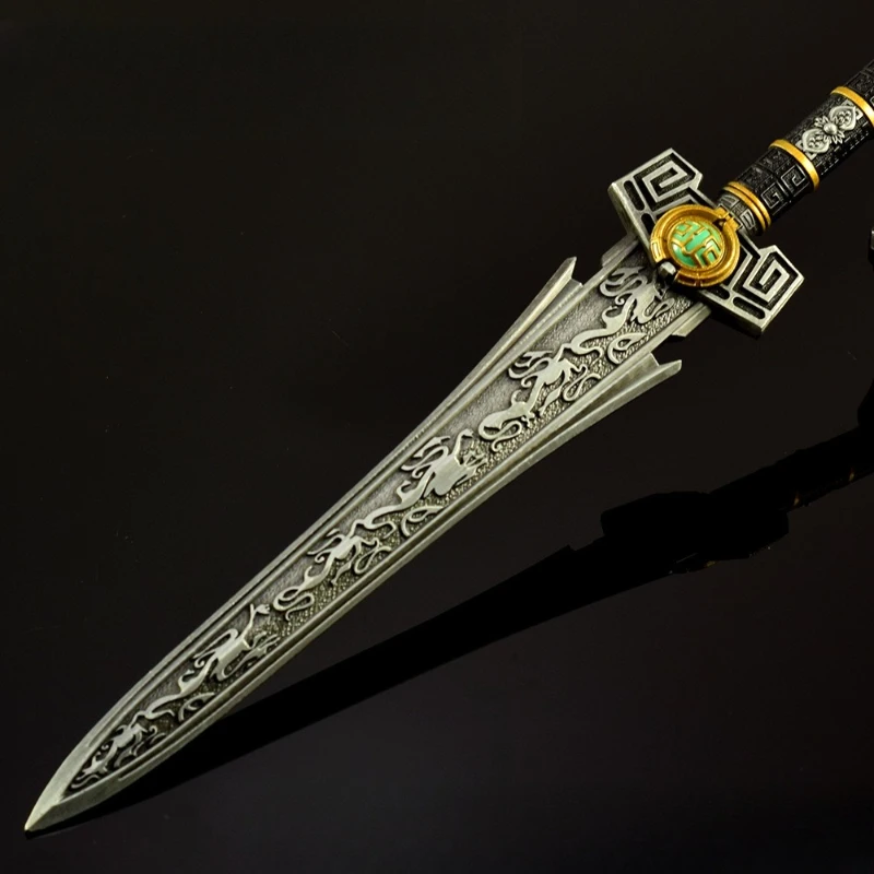 11.81in Game Peripheral First Emperor's sword weapons model Real steel swords High quality Metal crafts Ornaments boy Toys Gifts