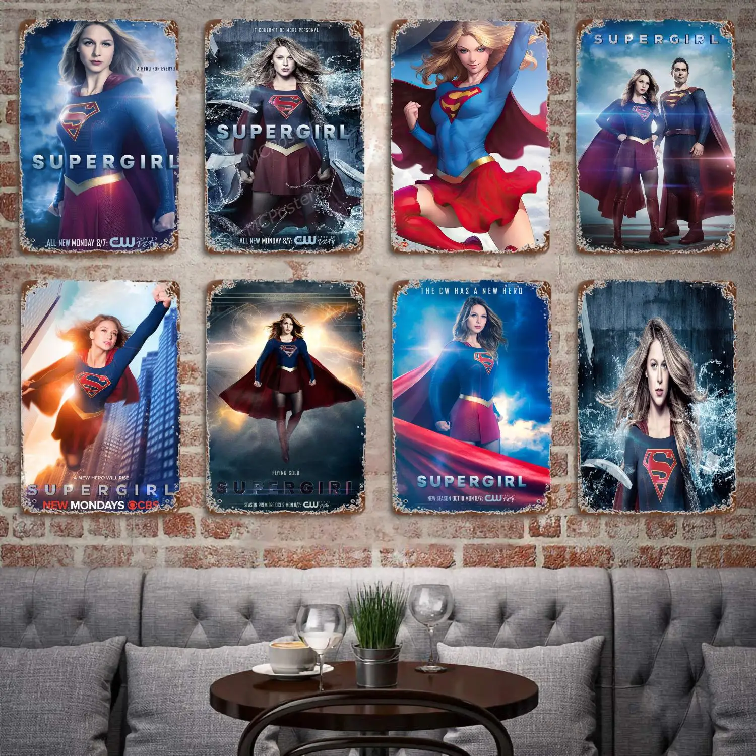 

Supergirl metal Decor Poster Vintage Tin Sign Metal Sign Decorative Plaque for Pub Bar Man Cave Club Wall Decoration