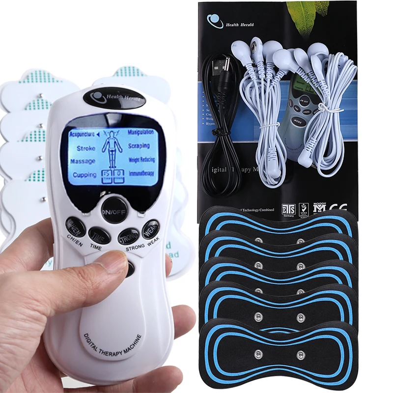 Electric Digital Therapy Machine Massage Physiotherapy Therapy Machine Pads Electronic Health Tens Muscle Neck Massager Back