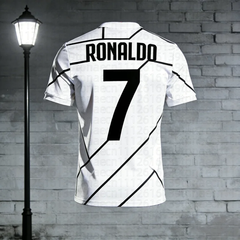 

Pcs Geometric Line Design Ronaldo #7 Football Jersey T-shirt+Shorts Sets Breathable Summer Sports Kids_Adult Family kids tees
