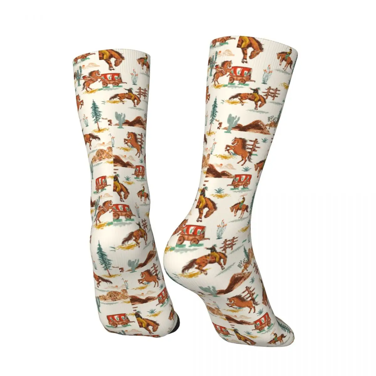 Galloping Horses Running Horse Sock Printed Man Polyester