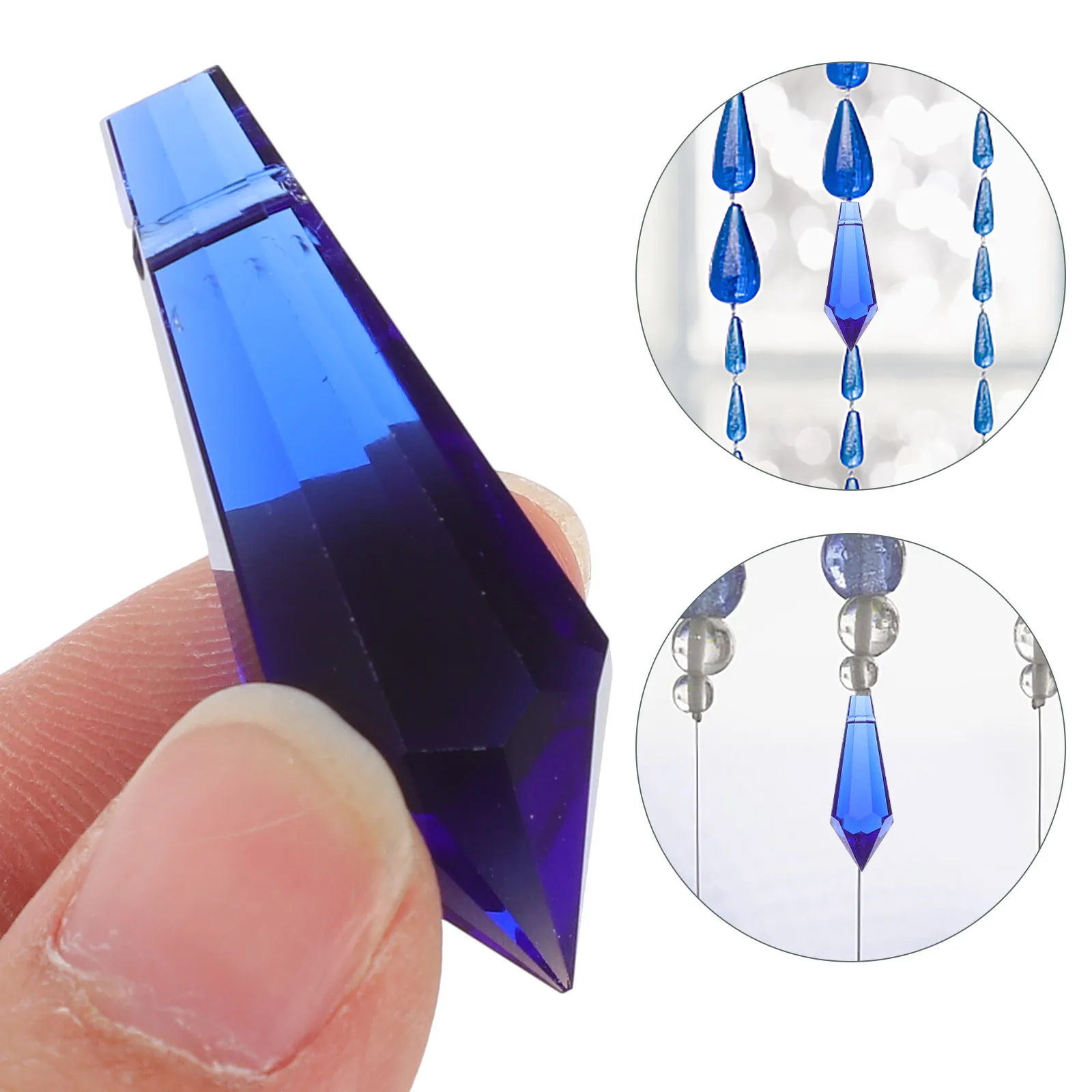 

20pcs Crystal Pendant Ch Colored Prisms Glass Hanging Decoration Jewelry Making Bedroom Garden Christmas Tree Sun Catcher