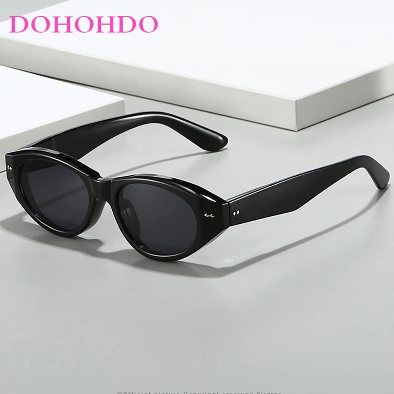 

Fashion Popular Rice Nail Small Cat Eye Sunglass Retro Design Sunglasses Women Men Summer Traveling Driving Shades Female UV400