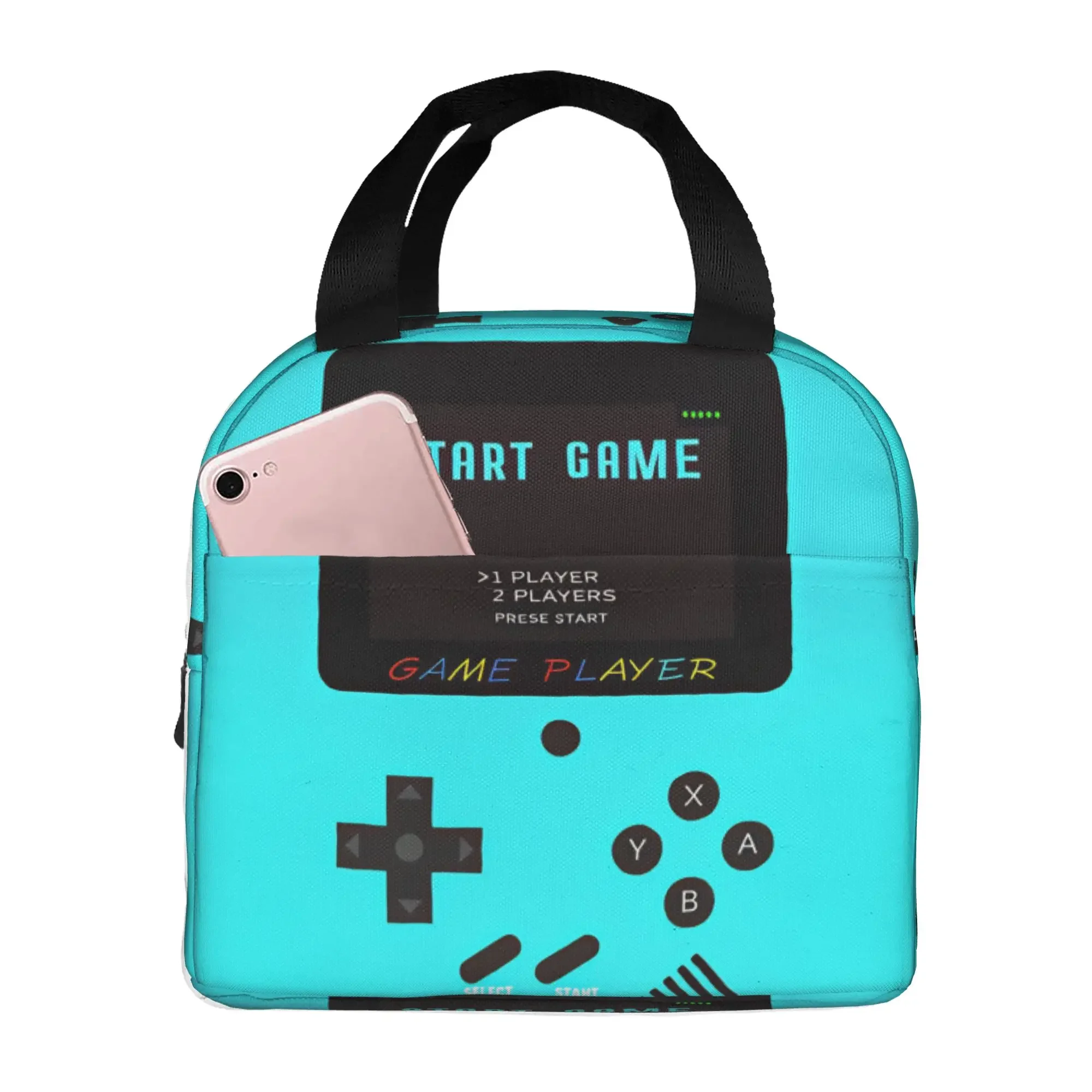 GamePad Games Console Cartoon  Insulated Lunch Bag for Women Portable  Cooler Thermal Lunch Tote Office Work School