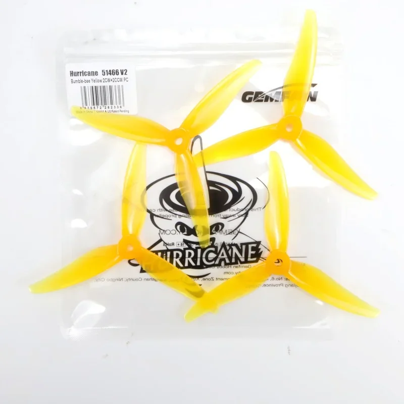 4 Stück blauer 51466 Gemfan Hurricane MCK V2 3-Blatt-PC-Propeller 2CW+2CCW für 2207-Motor, DIY-Teile für RC FPV Freestyle 5-Zoll-Drohnen – Detail 10