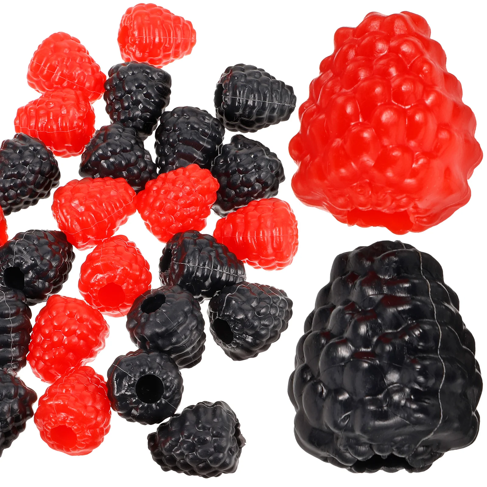 40 Pcs Food Home Decoration Ornaments Child Fruit Artificial Raspberry Soft Pvc Simulation Fake