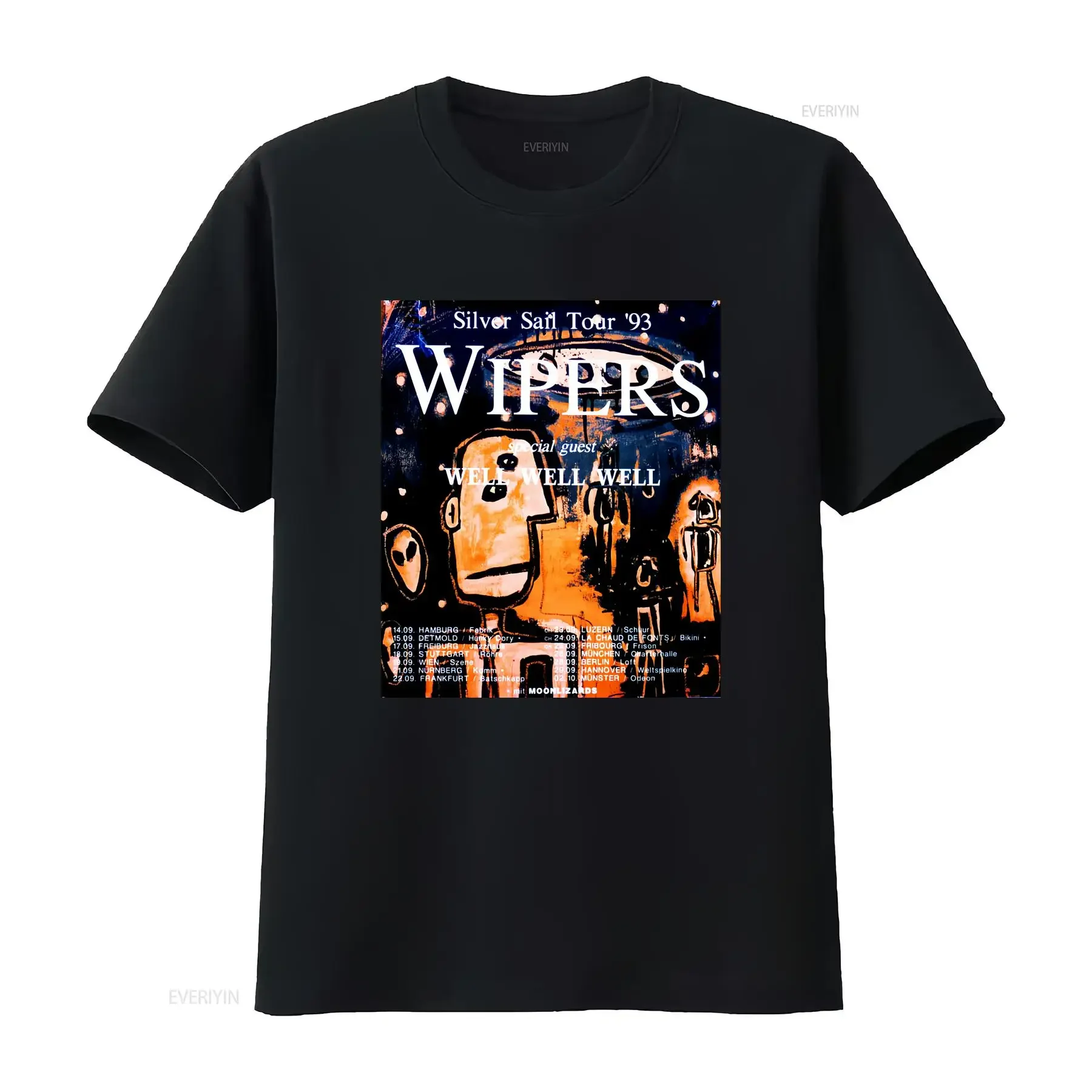 Wipers Band Well Tour T Shirt Cotton Adult All Size MK087 vintage Washed Comfortable Slightly Soft Unisex Breathable Stretched