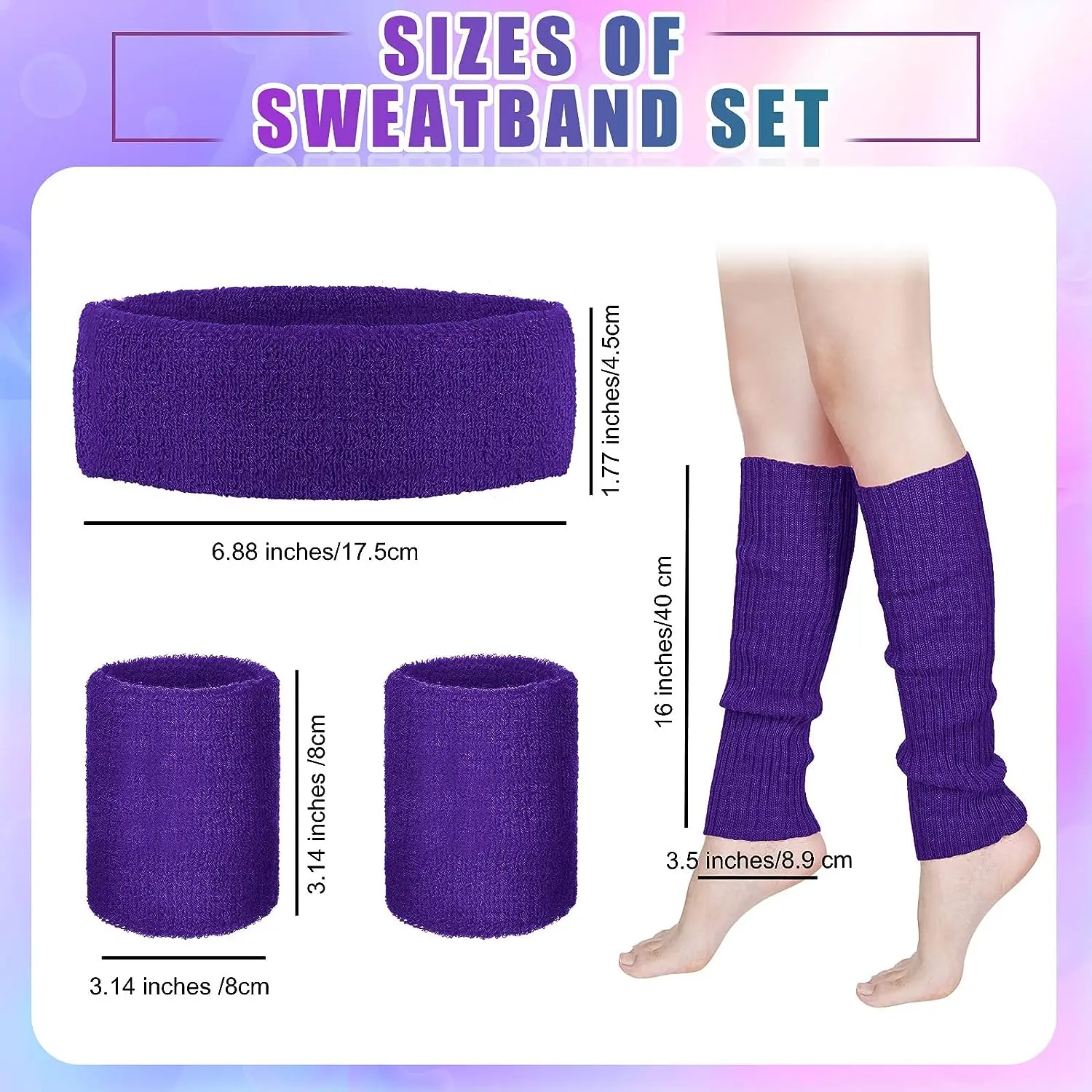 PESENAR 80. damski neonowy ciepły kombinezon na nogi portfele holograficzne robienie na drutach ciepła opaska na głowę opaska na nadgarstek nadaje się do jogi bieganie piesze wycieczki