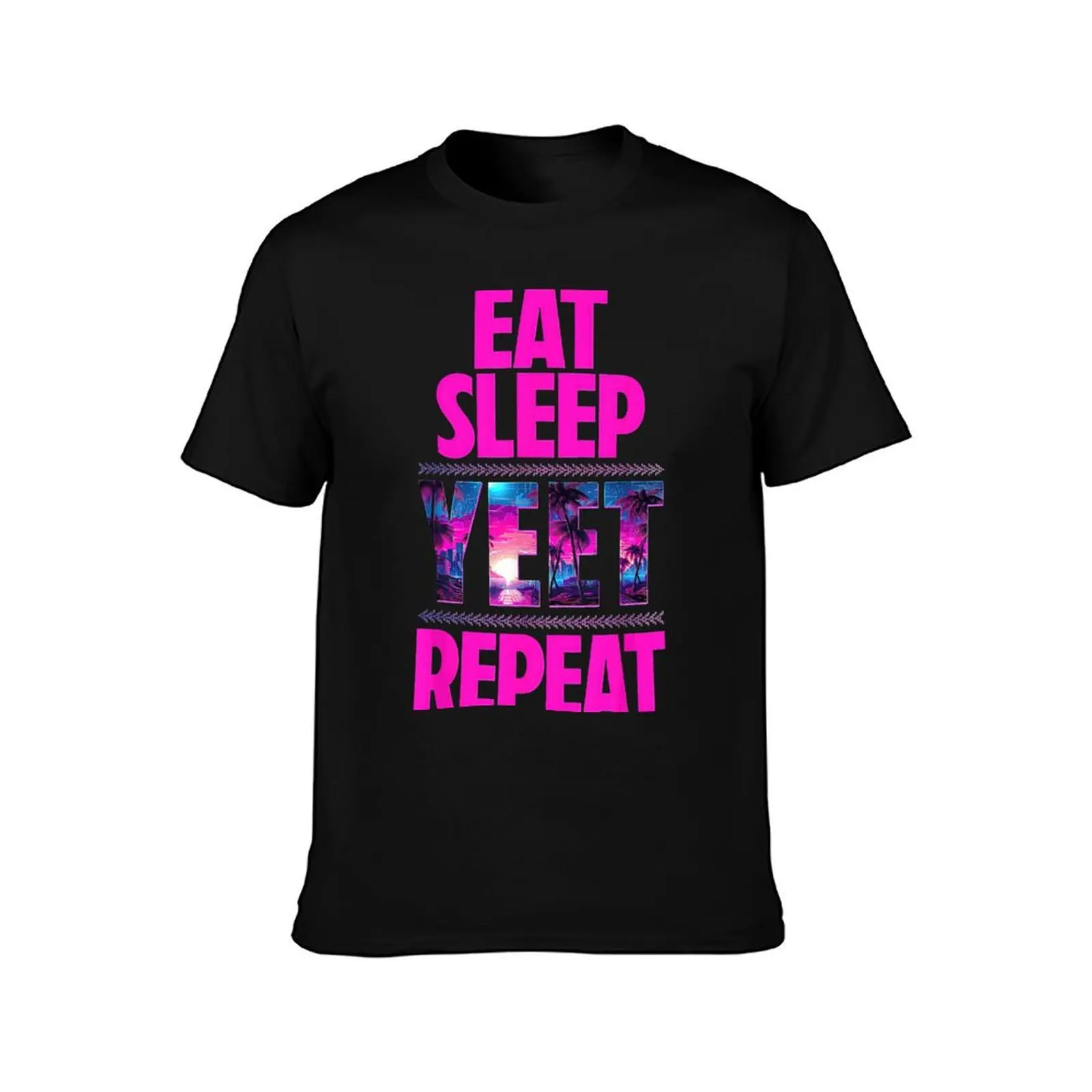 Eat Sleep Yeet Repeat Pink Ver T-Shirt Basic Short Sleeve for Men T-Shirt