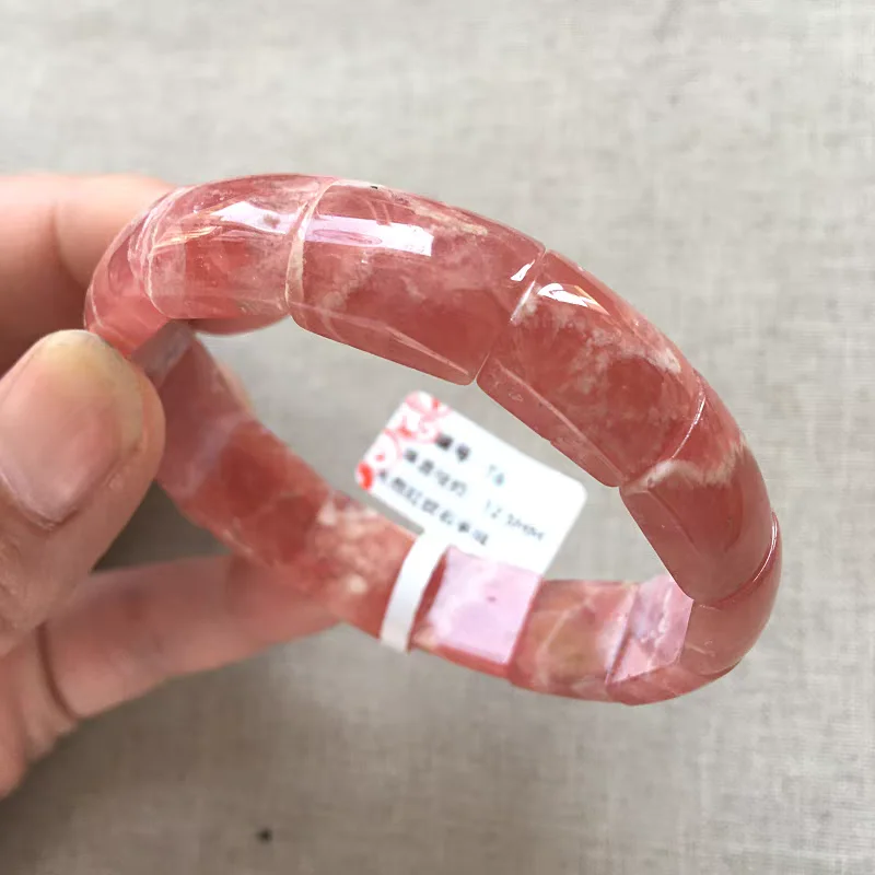 

Natural Red Rhodochrosite Rectangle Bracelet Jewelry 16x12mm For Women Men Rose Rhodochrosite Bangle AAAAAA