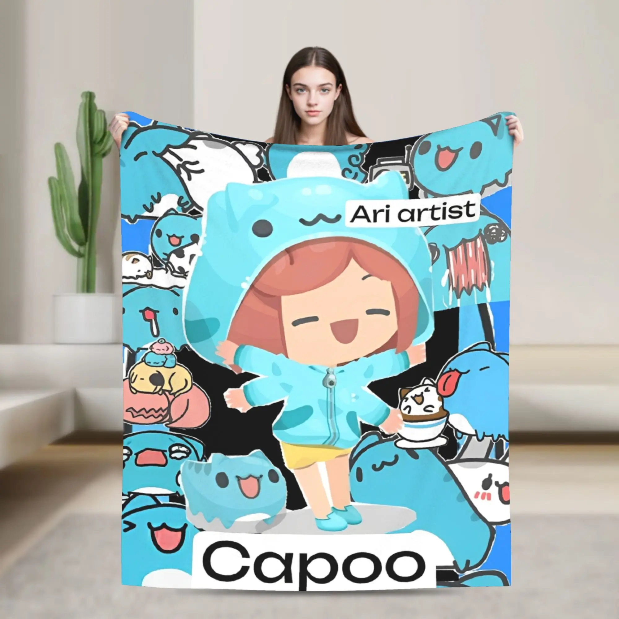 

Bugcat Capoos Cartoon Blanket Picnic Flannel Throw Blanket For Home Decor Soft Warm Design Quality Bedspread Gift