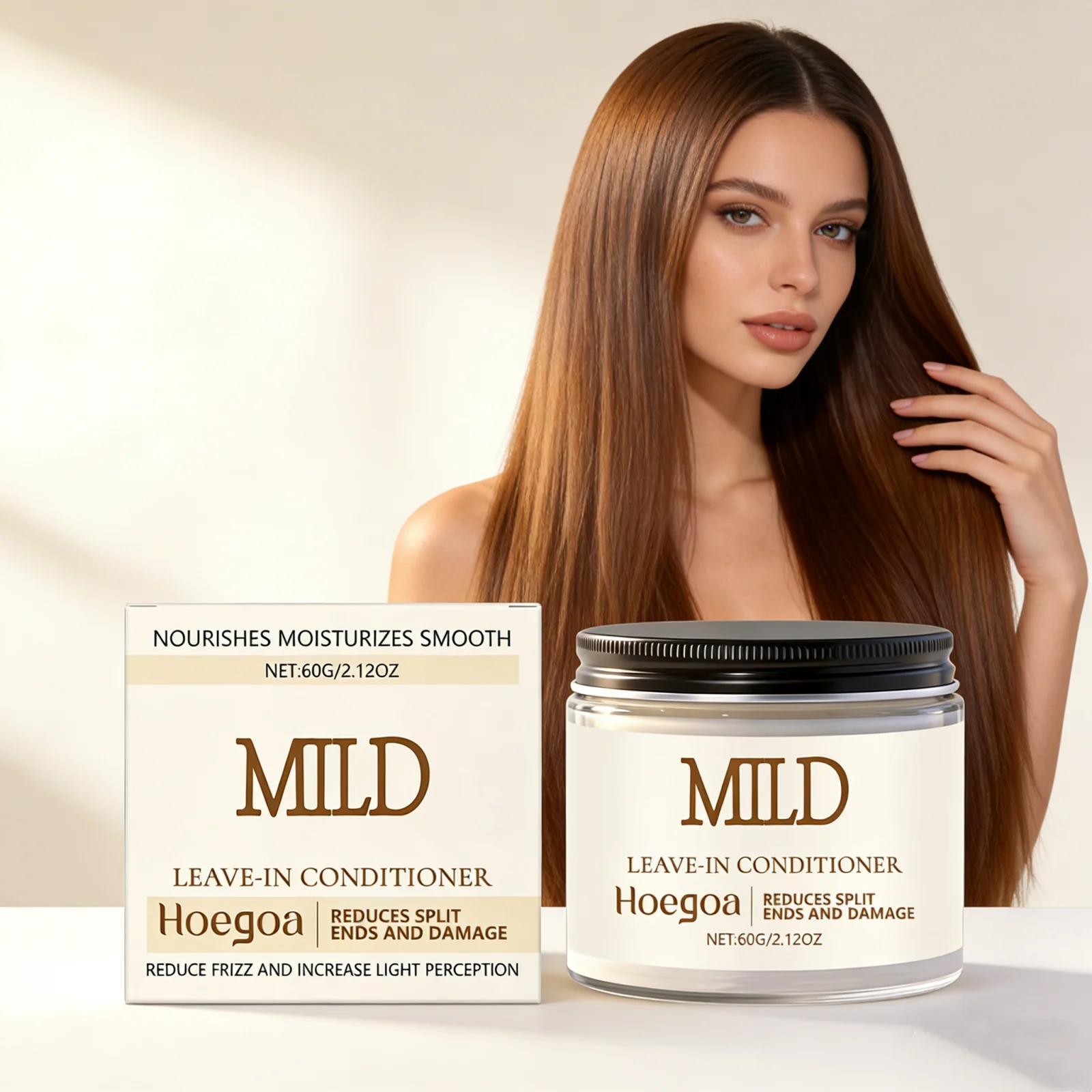 Hydrating Leave-In Hair Cream Nourish Frizzy Lasting Softness Moisturize Non-Greasy Easy To Use Lightweight No-Wash Conditioner
