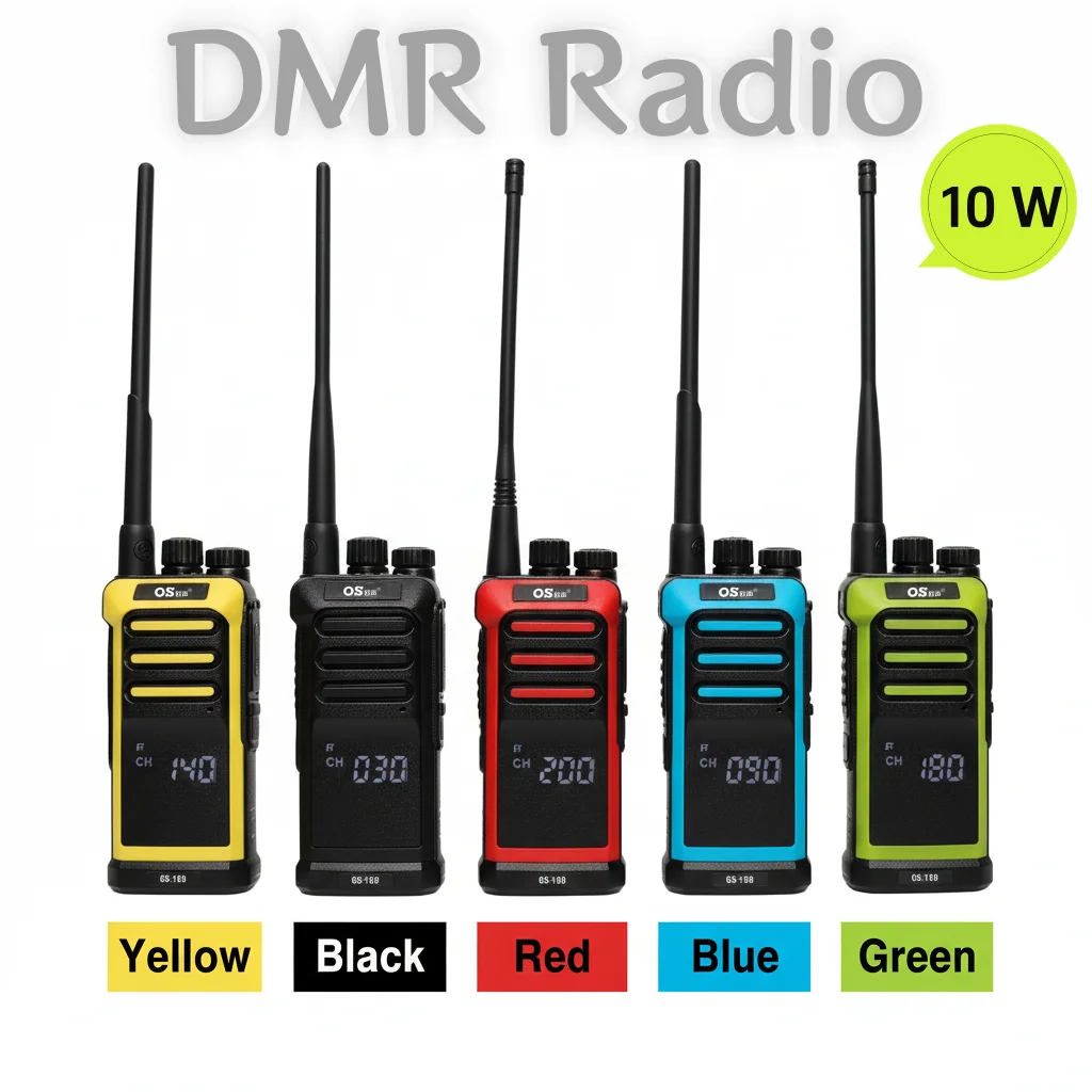

10W Long Range Portable DMR Radio Dual-Slot UHF Walkie Talkie OS-T98 LED Display Colorful