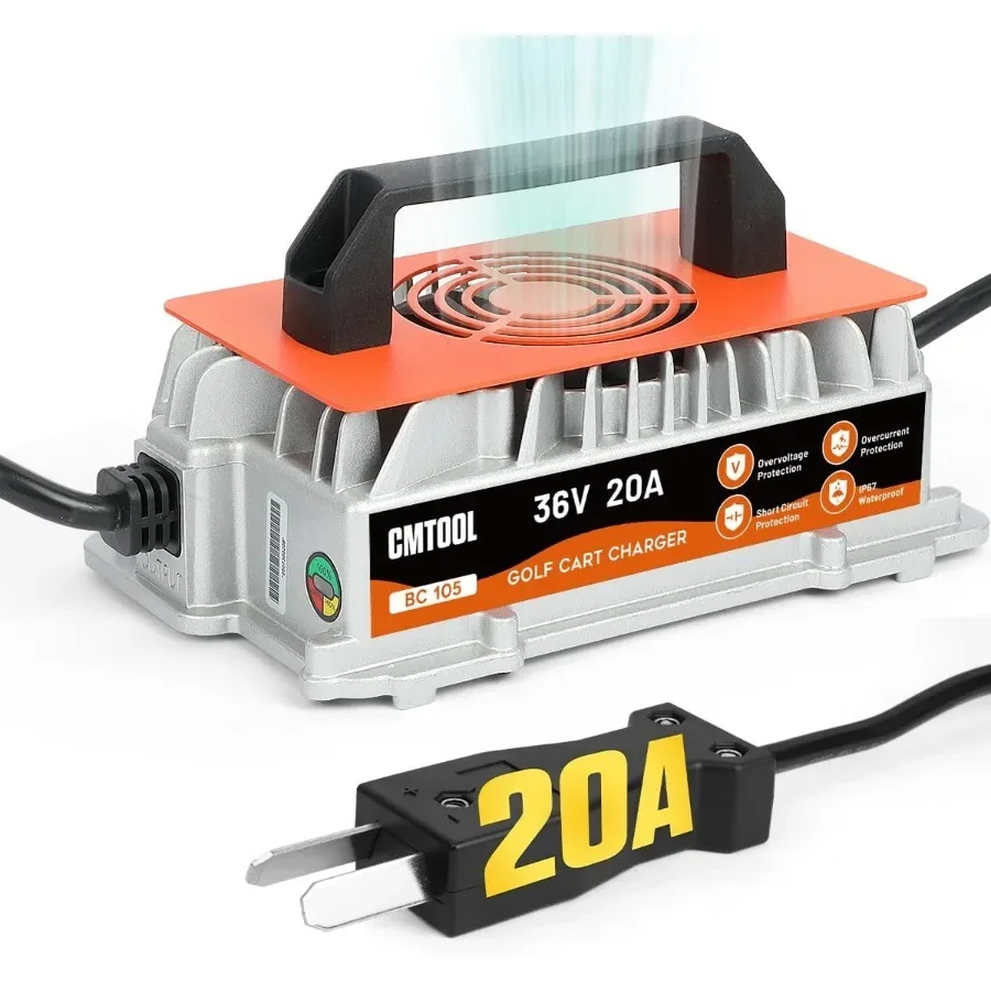 

CMTOOL 20 А 36 Вольт Зарядное устройство для гольф-кара для EZGO и Yamaha и Club Car IP67 Водонепроницаемое полностью автоматическое 36 В Trickle Ch