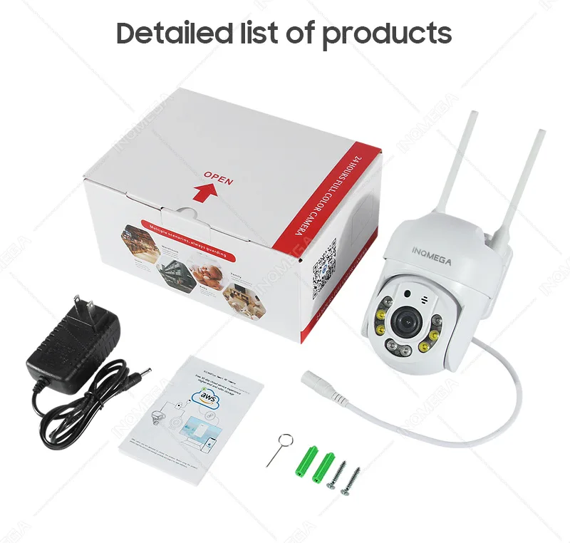 2MP 1080P YCC365 APP  Full Color Night Vision Wireless PTZ IP Dome Camera AI Humanoid Detection Home Security CCTV Monitor