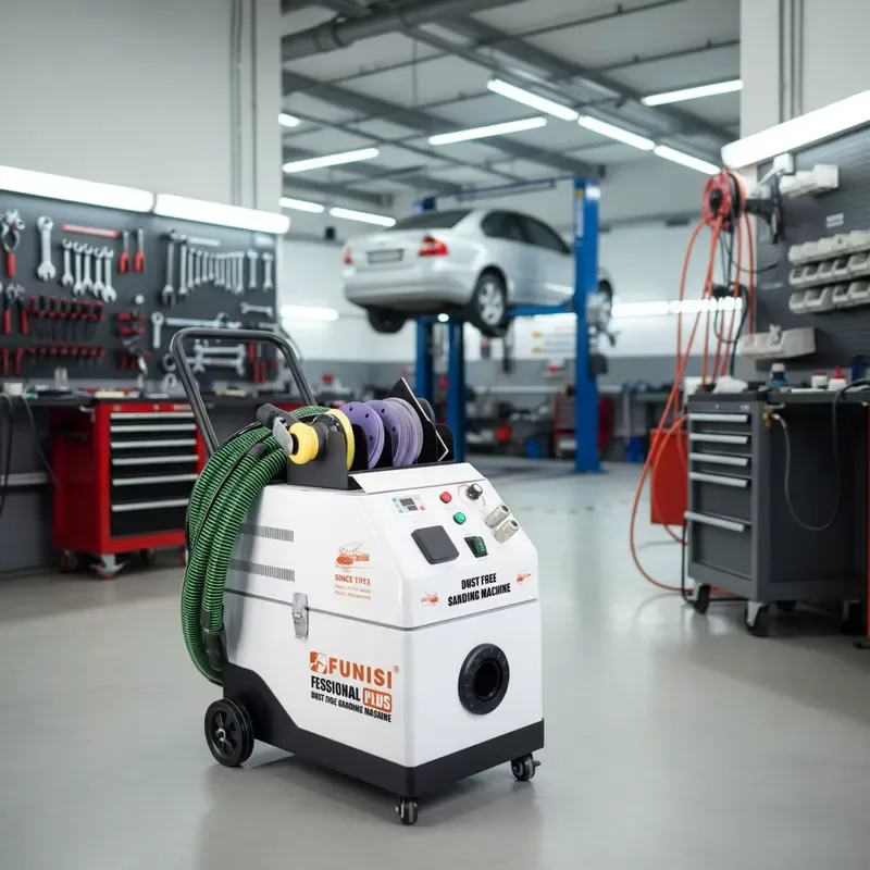 Dust Electric Orbital Sander With Vacuum System For Automotive Body Repair Woodworking Polishing Tool