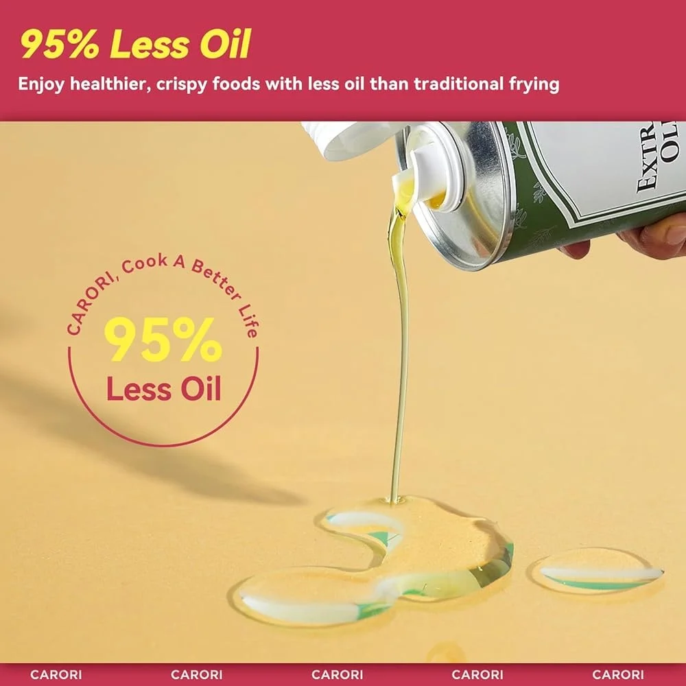 Fritadeira de ar 14 em 1 com janela de visualização Tecnologia de aquecimento duplo 1700W Cozinha rápida 95% Menus predefinidos de óleo Fácil limpeza