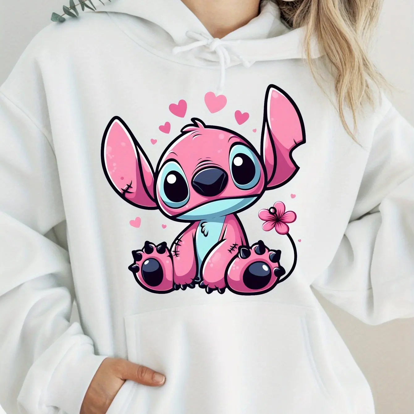 

Disney Stitch Pattern Women Hoodie Autumn Winter Fleece Casual Unisex Pullover Sweatshirt Clothing Hoody Oversized Streetwear