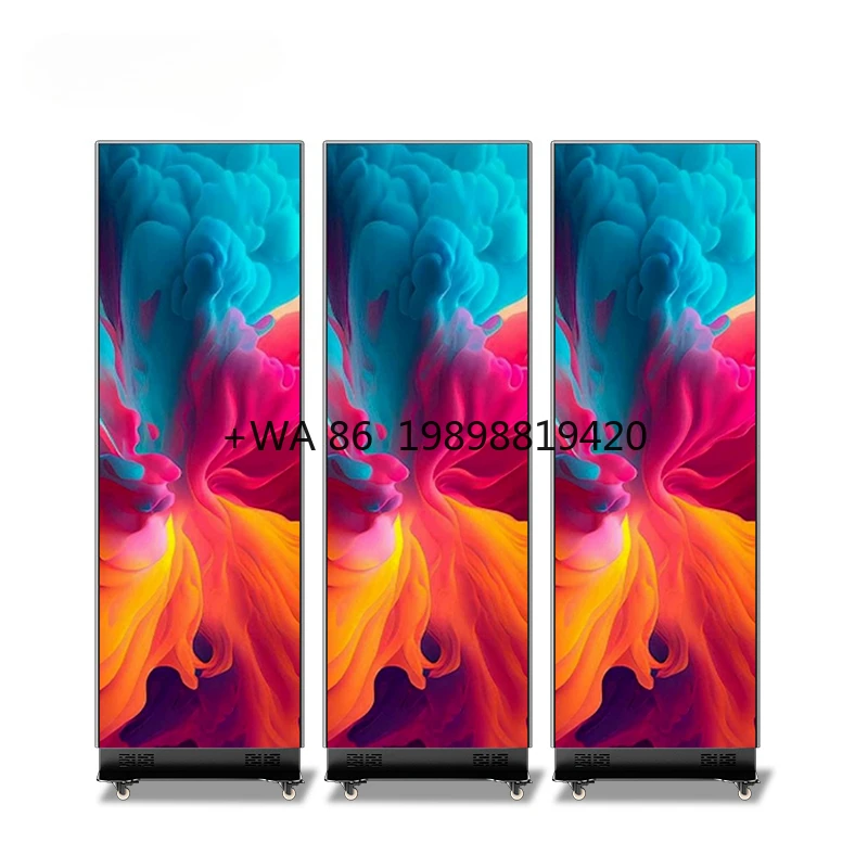 

Foldable P2.5 Indoor LED Poster Display 4K Resolution GOB Process for Store Mobile Advertising Pantalla for Events Restaurant