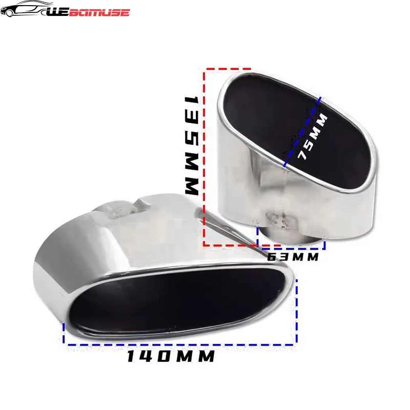 For BMW X5 E70 2008-2013 Round Exhaust Upgrade Stainless Steel Square Muffler Nozzle Tailpipe Exhaust System