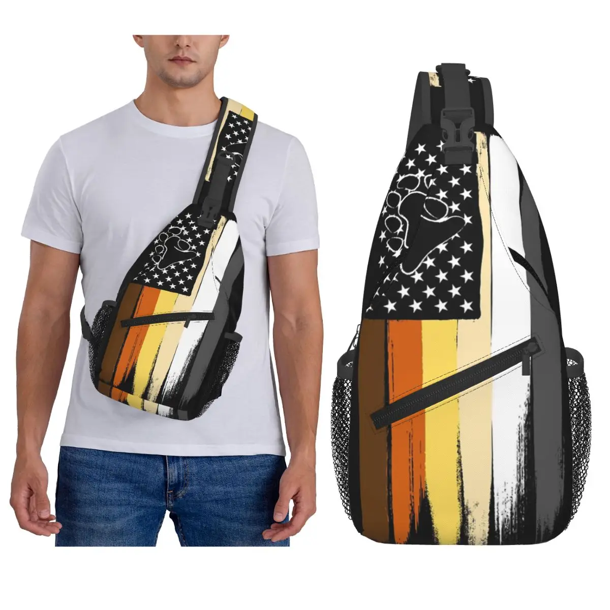 

Гей-прайд с флагом в полоску ЛГБТ ГЛБТ, лесбийская нагрудная сумка, мужской рюкзак через плечо, нагрудная сумка, дорожный походный рюкзак, сумка на плечо