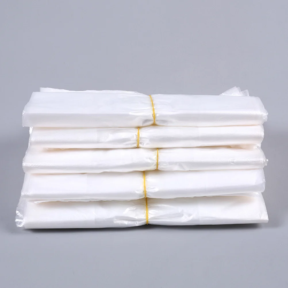 

100pcs Food Grade Plastic Bags With Handle Lightweight Grocery Shopping Bag For Supermarket Bakery Store (20X30) Reusable