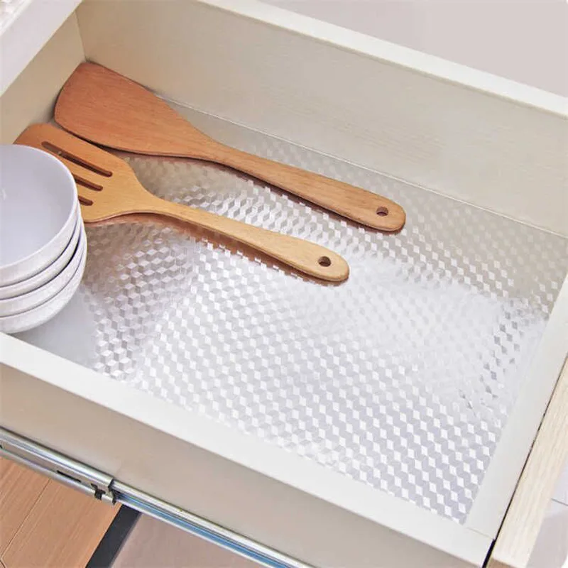 Self-Adhesive Kitchen Drawer Paper Thickened Oil-Proof Stickers Cabinet Mat Closet Placemats Cuttable Cupboards Shelves Liner