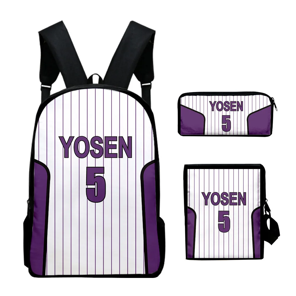 Kuroko No Basket, seragam sekolah Kise Ryota 3D 3 buah/set, tas bahu miring wadah pensil