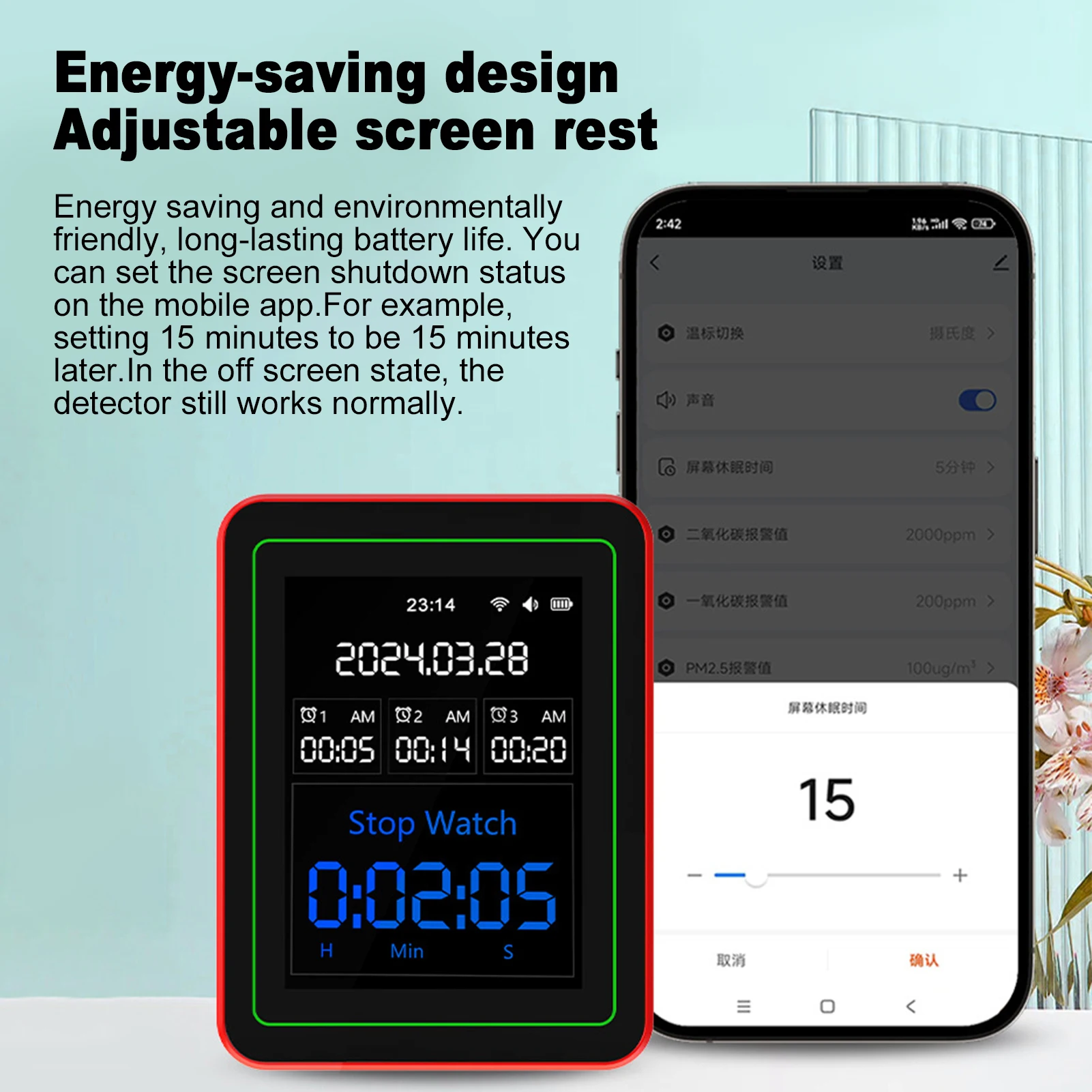 15 in 1 Air Quality Monitor Meter CO2 CO HCHO TVOC PM Temperature Humidity Detector Smart WiFi TY APP Control Multi Function Air