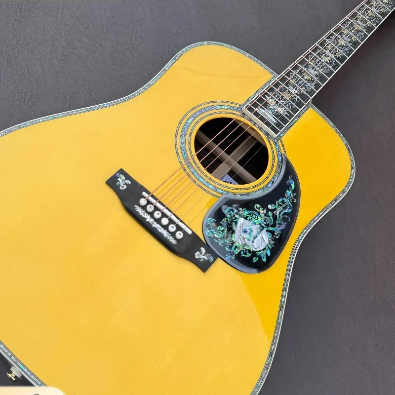 MD100 Acoustic Guitar  Stauffer Watch Totem Backboard  All SoilD Wood Ebony NeckThousand Piece Abalone Performance Collection