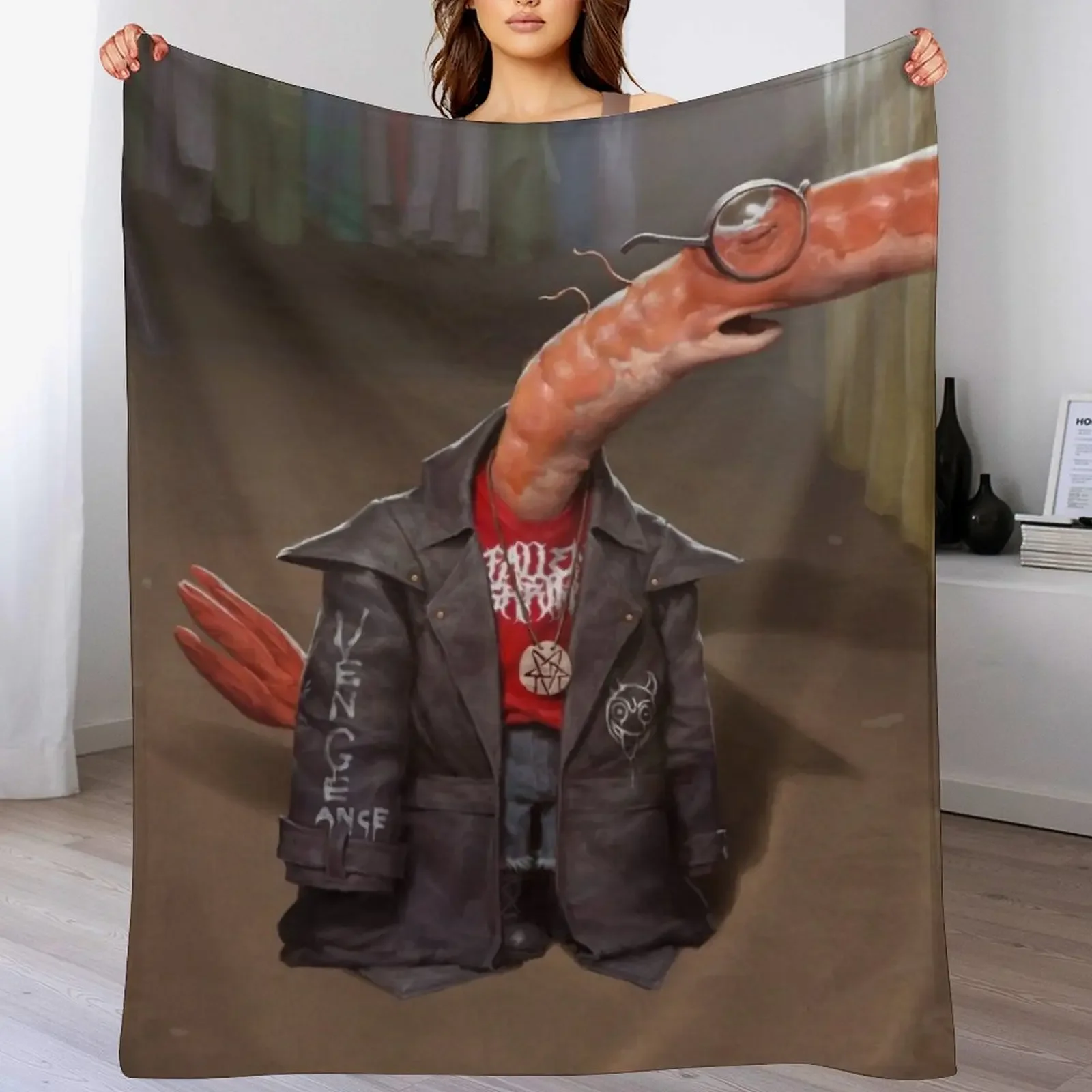 

Shrimp Smiling friends Throw Blanket Stuffeds Beautifuls Single Soft Plush Plaid Blankets