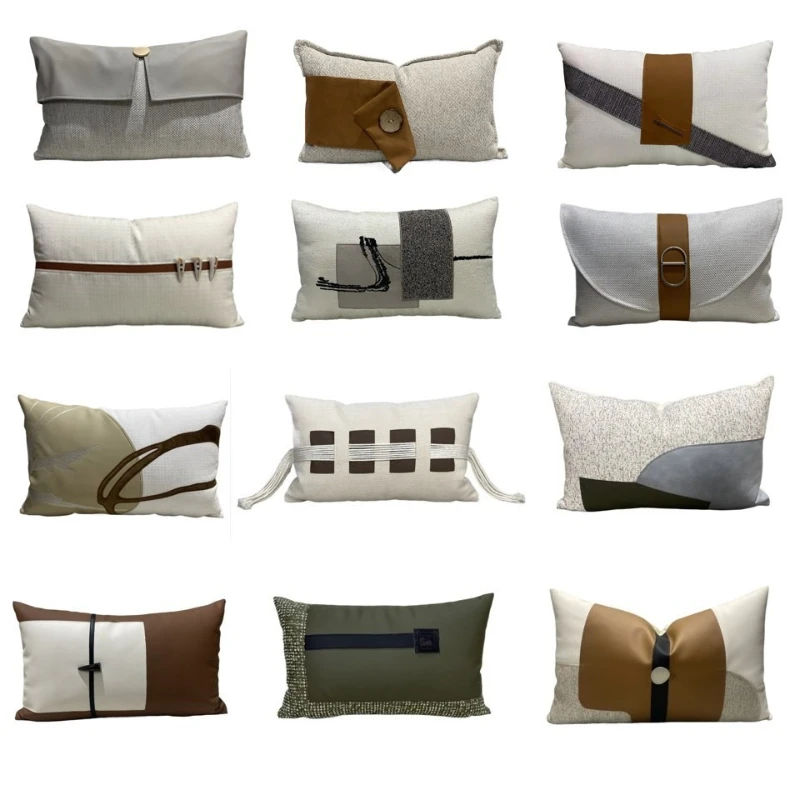 30X50M French Modern Throw Pillow Cover Homestays Light Luxury Waist Cushion Cover Decor Home Decorative Pillowcase