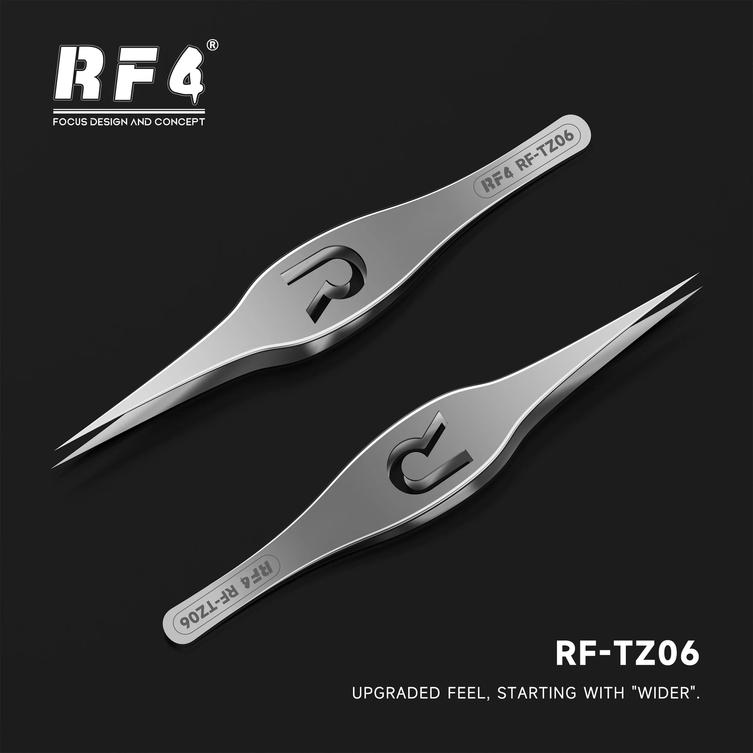 RF4 RF-TZ06 Professional Phone Repair Tweezers Anti Slip Streamlined Shape Hollow Design for Mobile Phone Repair Precision Tools