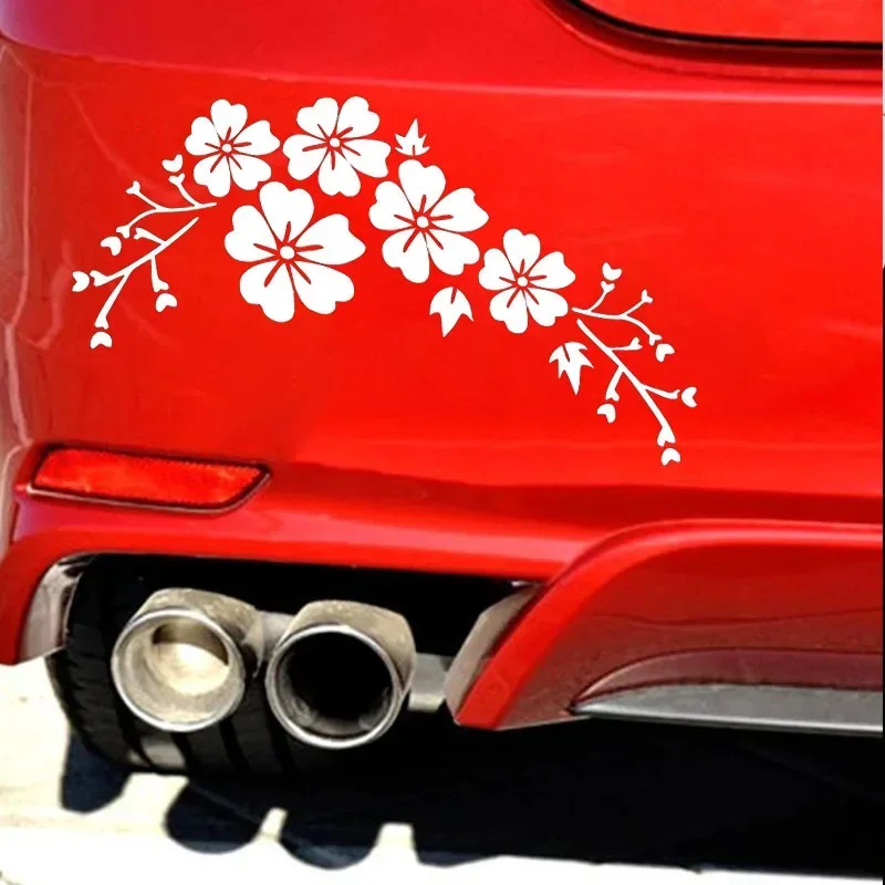 20x12,6cm Sakura-Blumen Autoaufkleber Personalisierte Auto-Fenster- und Karosserie-Vinylaufkleber Auto-Styling DIY Dekorationsaufkleber Zubehör