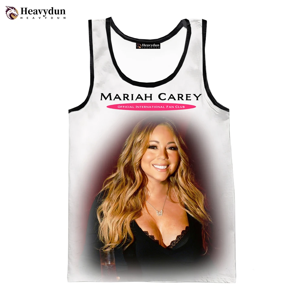 2023 New Fashion Mariah Carey 3D Printed Tank Tops Men Women Summer Casual Sleeveless Shirts Hip Hop Streetwear Oversized Tops