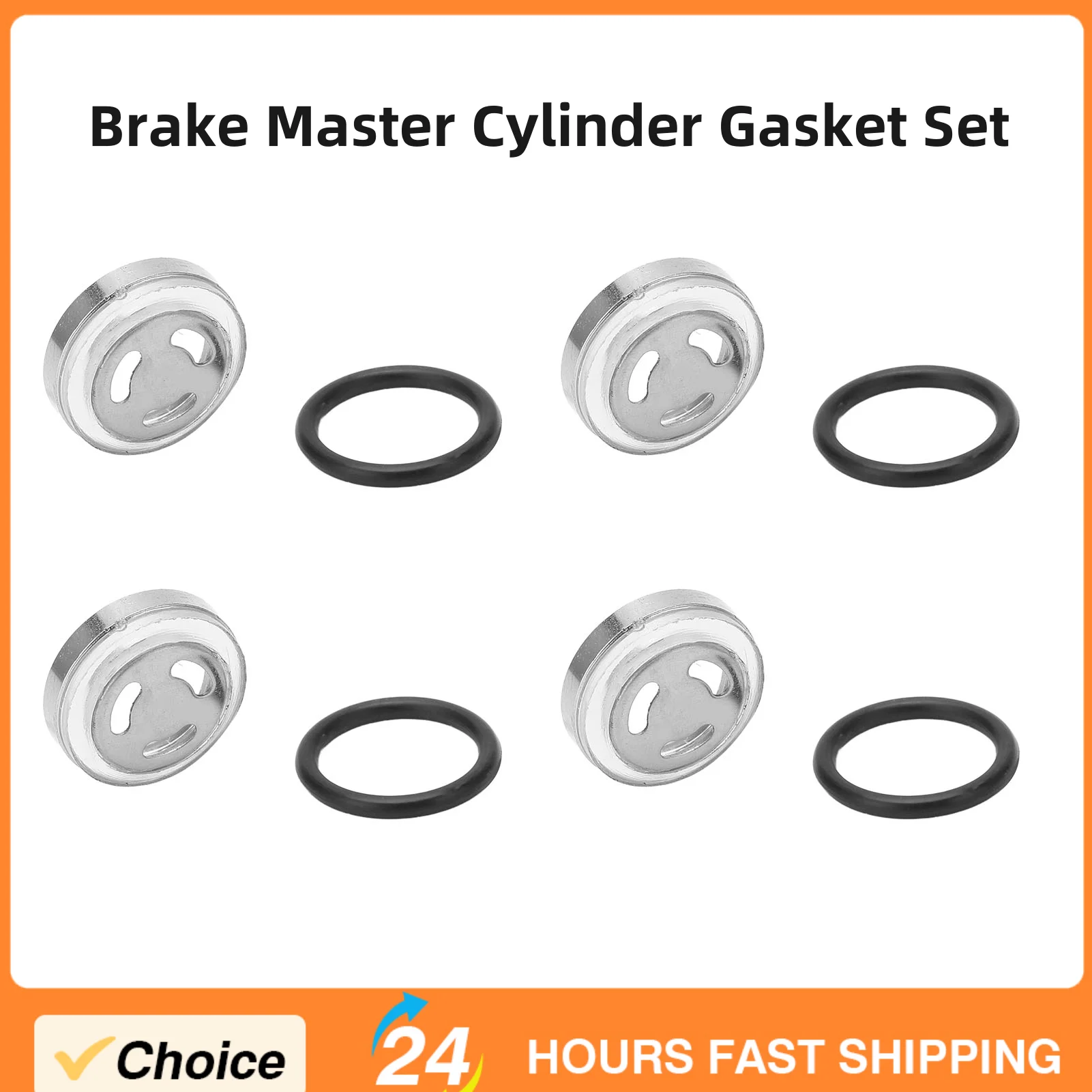 4 Pcs Brake Master Cylinder Reservoir Sight Gasket Set for Scooter ATV Dirt Bike  Sight Glass Lens Gasket Motorcycle Accessories
