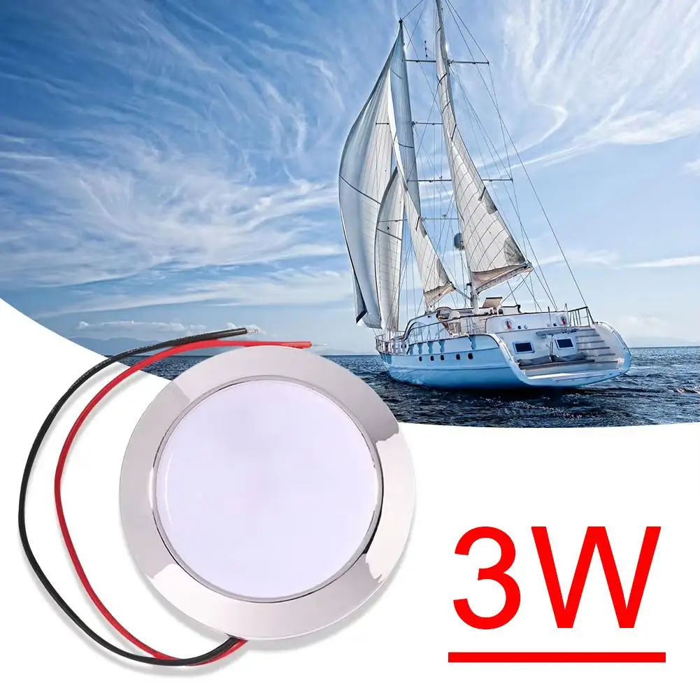 

3W Auto Dome Reading Lamp Multi-Scene Round Lights,RV Ceiling Lamp For Boat Camping Trailer Portable RV Van Ceiling T3Q1