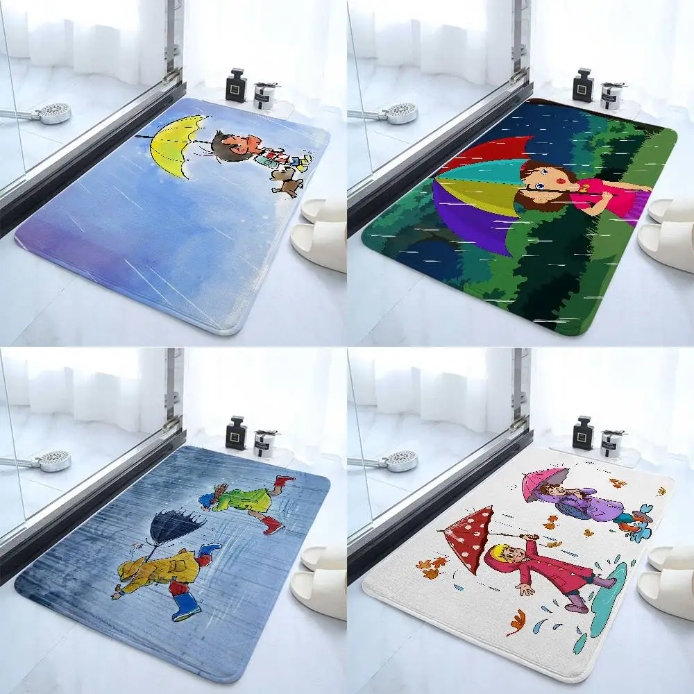 

Rainy Day Floor Mat Room Mats Cheaper Anti-slip Modern Living Room Balcony Printed Welcome Rug