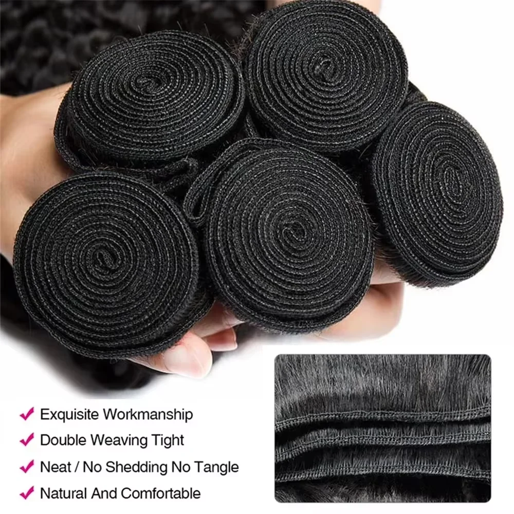 Raw Human Hair Bundles Deep Wave Brazilian 3 4 Bundle 28 30 Inch Virgin Curly Hair Extension For Women Sew In Quick Weave Bundle image 5