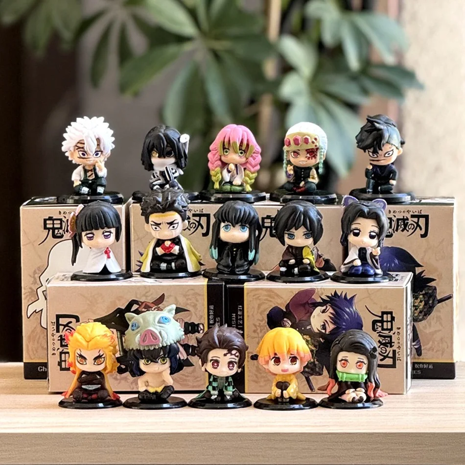 5 Style/ensemble Q Version démon Slayer assis fantôme poupée Tanjiro Nidouzi Inosuke Zenizu Figure figurine film modèle jouets poupée