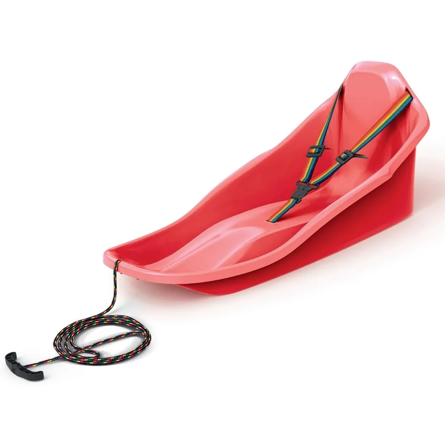 

Санки-снегокат ExploRide - Тобогган с тросом для тяги и ремнем безопасности; Уличные пластиковые зимние санки для малышей